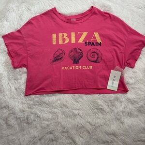 Altar'd State Pink Ibiza Spain Graphic Crop Top